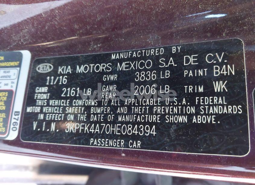 Photo 9 of 2017 Kia Forte LX (VIN 3KPFK4A70HE084394)