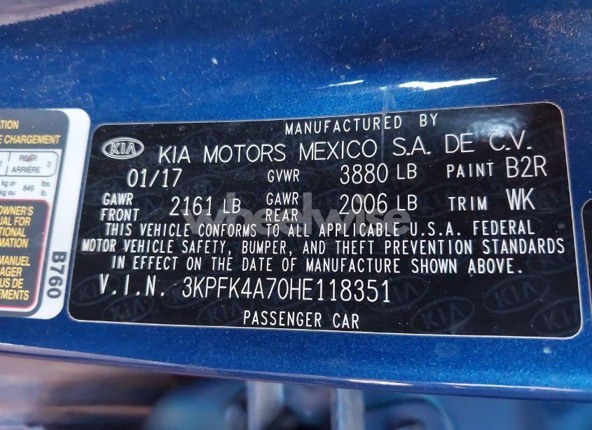 Photo 9 of 2017 Kia Forte LX (VIN 3KPFK4A70HE118351)