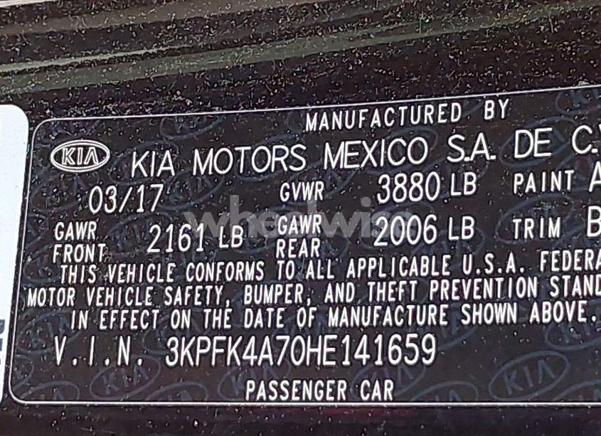 Photo 9 of 2017 Kia Forte LX (VIN 3KPFK4A70HE141659)