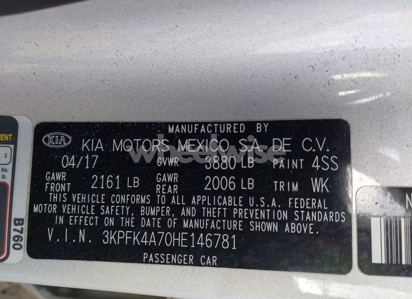 Photo 9 of 2017 Kia Forte LX (VIN 3KPFK4A70HE146781)