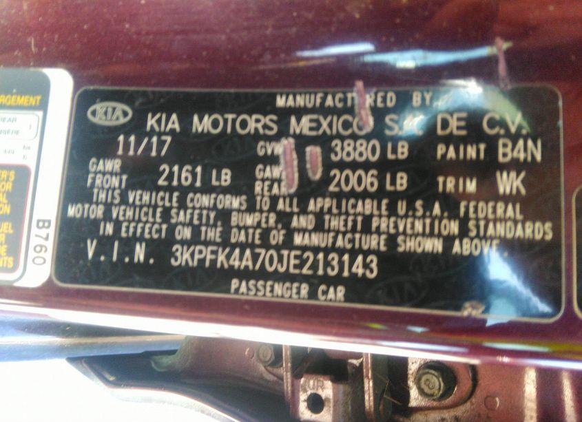 Photo 9 of 2018 Kia Forte LX (VIN 3KPFK4A70JE213143)