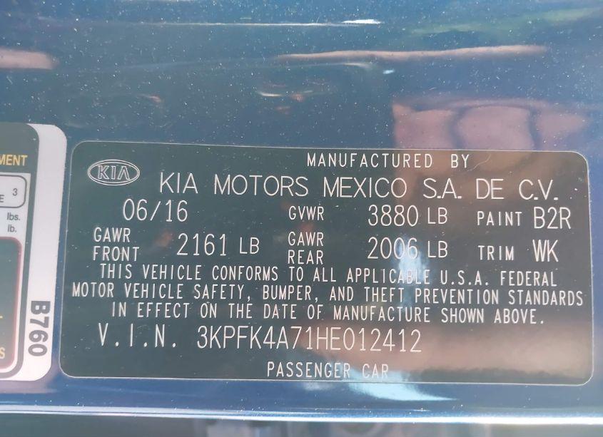 Photo 9 of 2017 Kia Forte LX (VIN 3KPFK4A71HE012412)