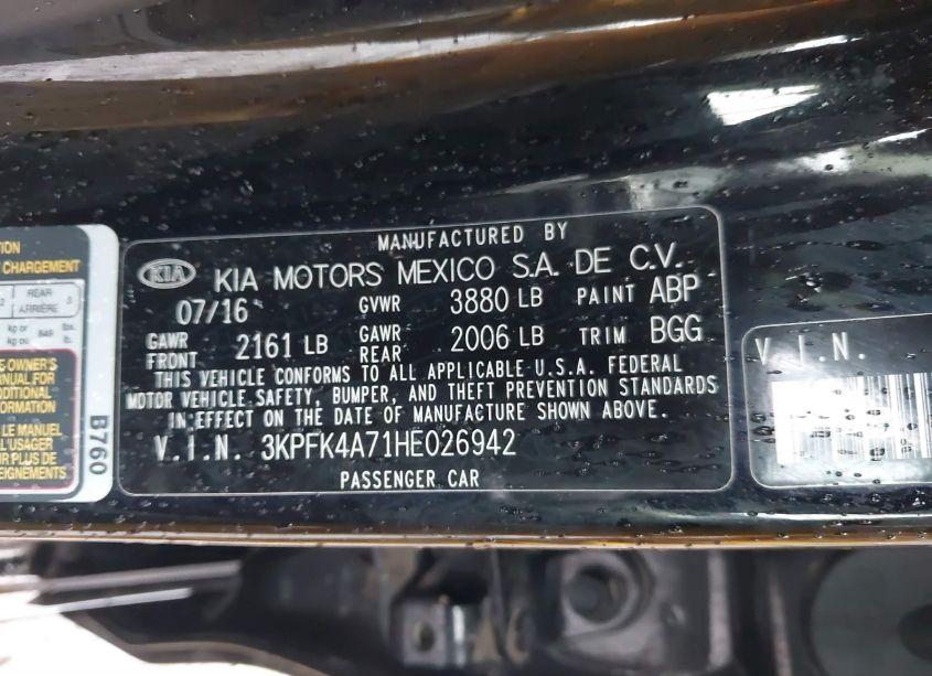 Photo 9 of 2017 Kia Forte LX (VIN 3KPFK4A71HE026942)