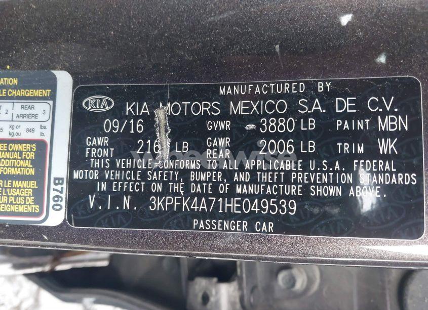 Photo 9 of 2017 Kia Forte LX (VIN 3KPFK4A71HE049539)