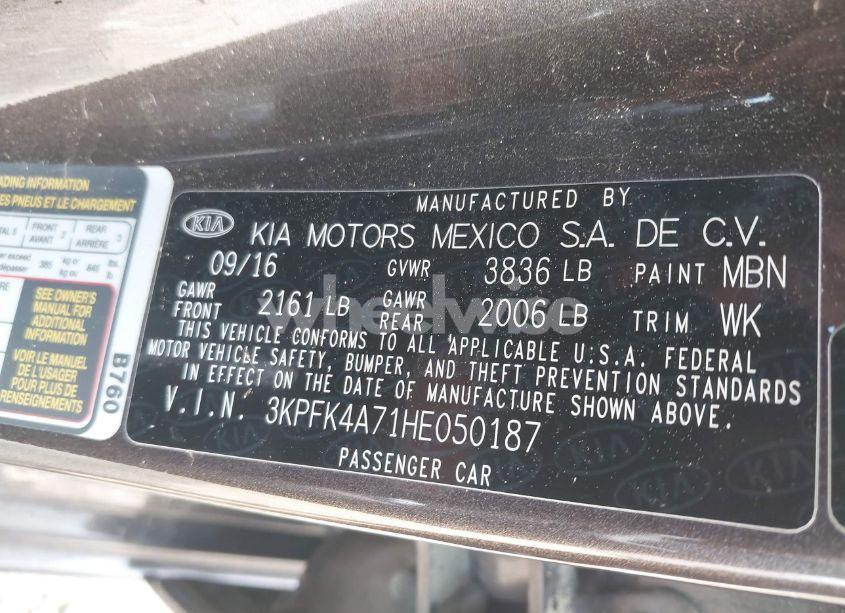 Photo 9 of 2017 Kia Forte LX (VIN 3KPFK4A71HE050187)