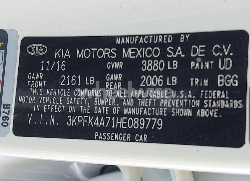 Photo 9 of 2017 Kia Forte LX (VIN 3KPFK4A71HE089779)