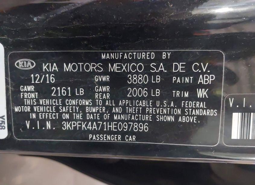 Photo 9 of 2017 Kia Forte LX (VIN 3KPFK4A71HE097896)