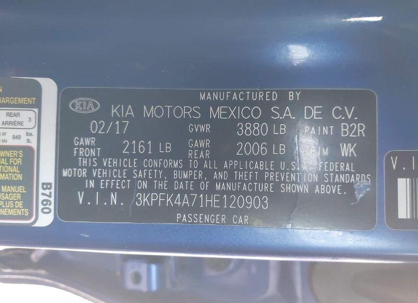 Photo 9 of 2017 Kia Forte LX (VIN 3KPFK4A71HE120903)