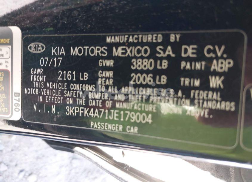 Photo 9 of 2018 Kia Forte LX (VIN 3KPFK4A71JE179004)