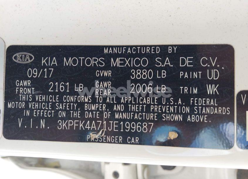 Photo 9 of 2018 Kia Forte LX (VIN 3KPFK4A71JE199687)