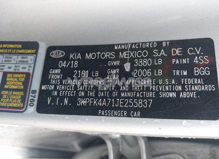 Photo 9 of 2018 Kia Forte LX (VIN 3KPFK4A71JE255837)