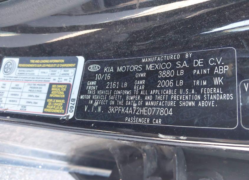 Photo 9 of 2017 Kia Forte LX (VIN 3KPFK4A72HE077804)