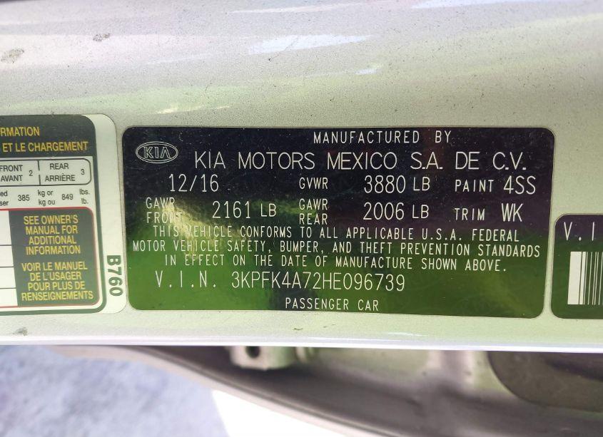 Photo 9 of 2017 Kia Forte LX (VIN 3KPFK4A72HE096739)