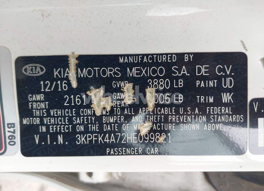 Photo 9 of 2017 Kia Forte LX (VIN 3KPFK4A72HE099821)