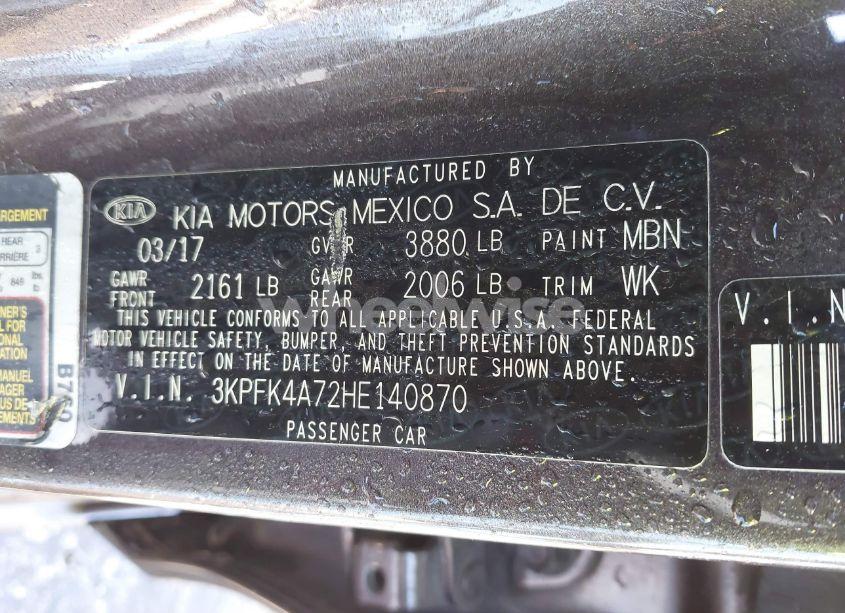 Photo 9 of 2017 Kia Forte LX (VIN 3KPFK4A72HE140870)