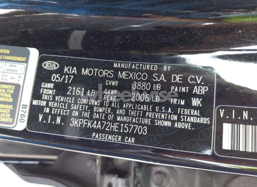 Photo 9 of 2017 Kia Forte LX (VIN 3KPFK4A72HE157703)