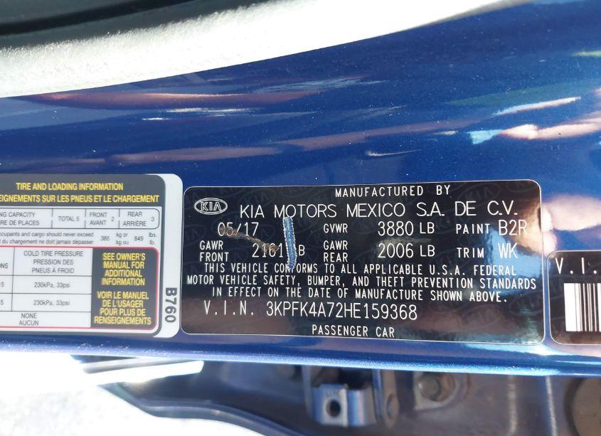 Photo 9 of 2017 Kia Forte LX (VIN 3KPFK4A72HE159368)