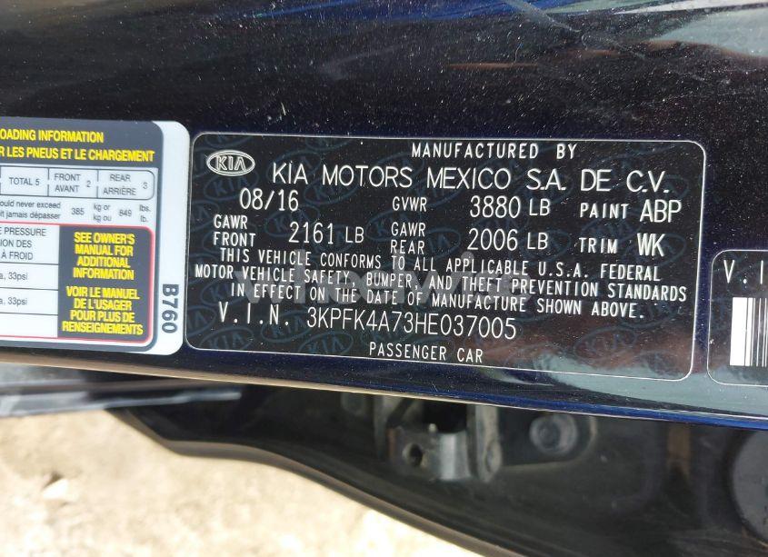 Photo 9 of 2017 Kia Forte LX (VIN 3KPFK4A73HE037005)