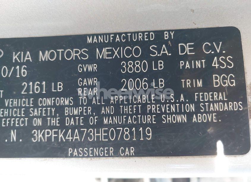 Photo 9 of 2017 Kia Forte LX (VIN 3KPFK4A73HE078119)