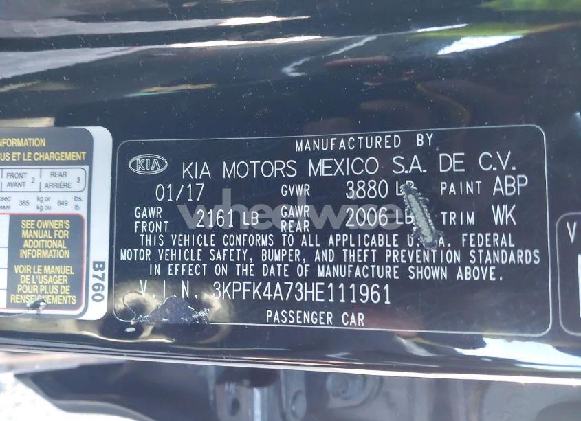 Photo 9 of 2017 Kia Forte LX (VIN 3KPFK4A73HE111961)