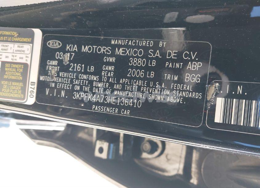 Photo 9 of 2017 Kia Forte LX (VIN 3KPFK4A73HE136410)