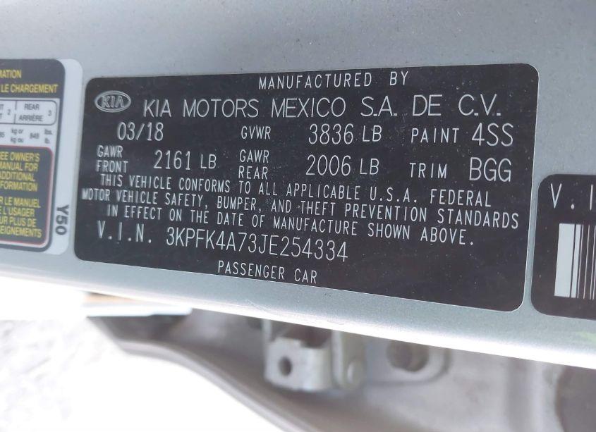 Photo 9 of 2018 Kia Forte LX (VIN 3KPFK4A73JE254334)