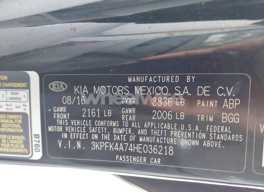 Photo 9 of 2017 Kia Forte LX (VIN 3KPFK4A74HE036218)