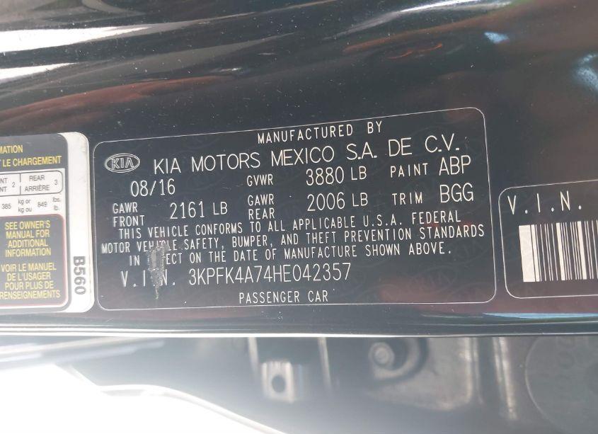 Photo 9 of 2017 Kia Forte LX (VIN 3KPFK4A74HE042357)