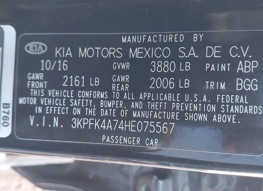 Photo 9 of 2017 Kia Forte LX (VIN 3KPFK4A74HE075567)