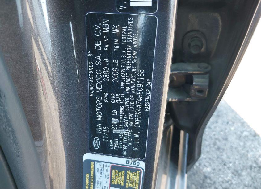 Photo 9 of 2017 Kia Forte LX (VIN 3KPFK4A74HE091168)