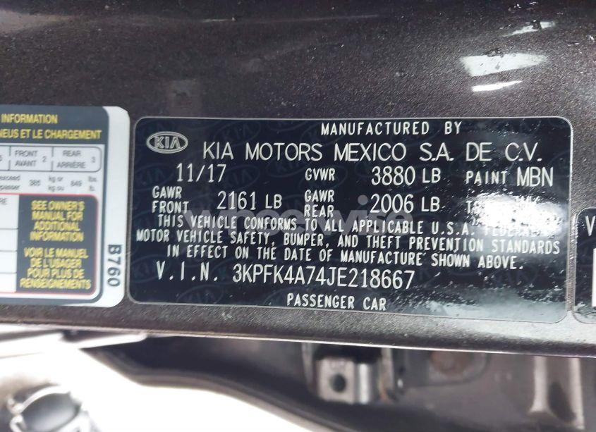 Photo 9 of 2018 Kia Forte (VIN 3KPFK4A74JE218667)