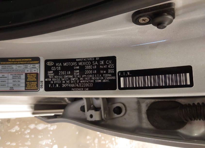 Photo 9 of 2018 Kia Forte LX (VIN 3KPFK4A74JE239633)
