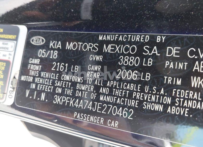 Photo 9 of 2018 Kia Forte LX (VIN 3KPFK4A74JE270462)