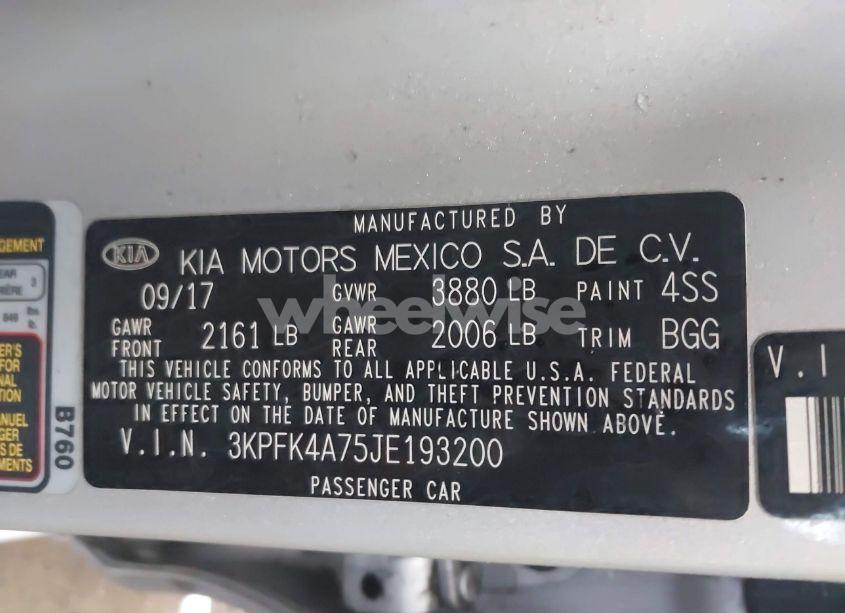 Photo 9 of 2018 Kia Forte LX (VIN 3KPFK4A75JE193200)