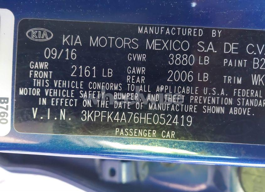 Photo 9 of 2017 Kia Forte LX (VIN 3KPFK4A76HE052419)