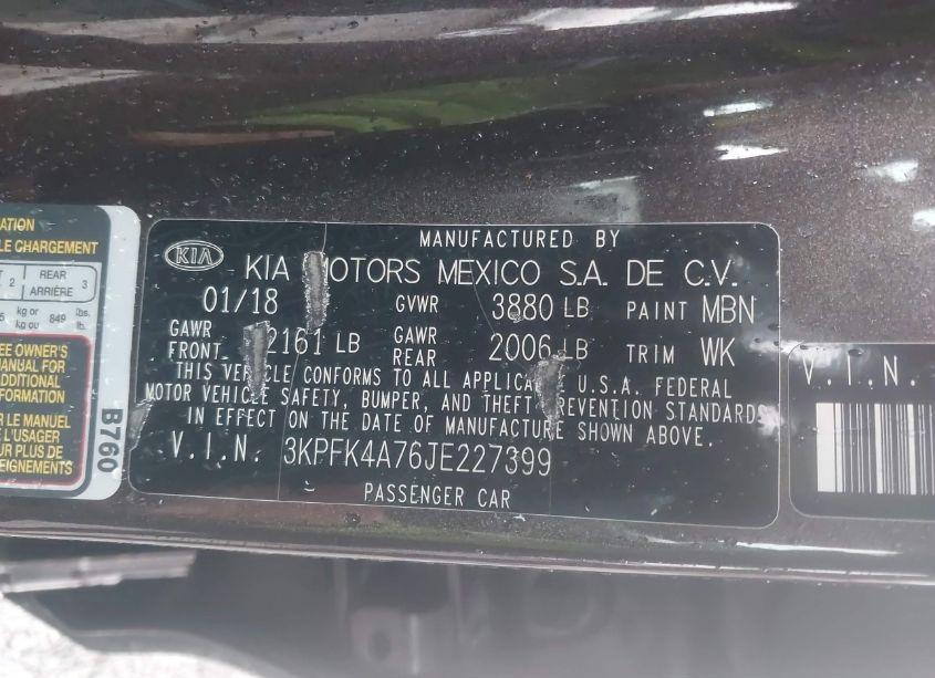 Photo 9 of 2018 Kia Forte LX (VIN 3KPFK4A76JE227399)