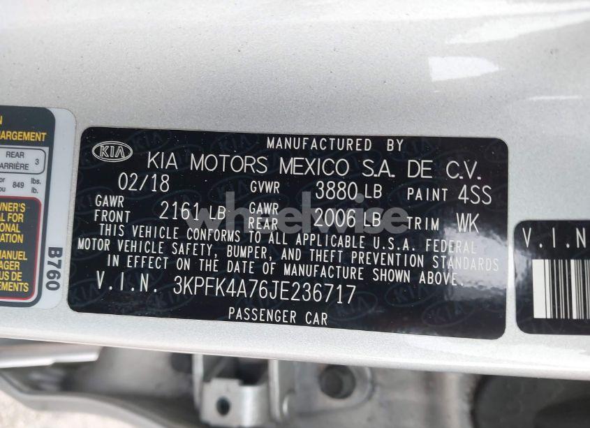 Photo 9 of 2018 Kia Forte LX (VIN 3KPFK4A76JE236717)