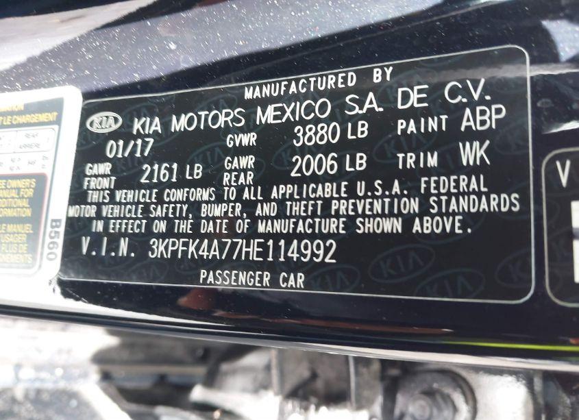 Photo 9 of 2017 Kia Forte LX (VIN 3KPFK4A77HE114992)