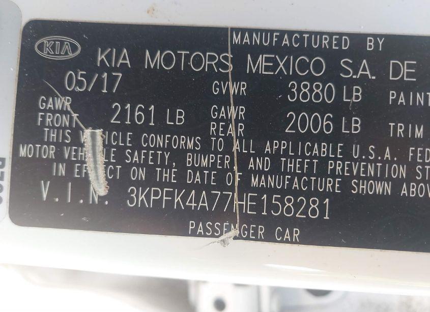 Photo 9 of 2017 Kia Forte LX (VIN 3KPFK4A77HE158281)