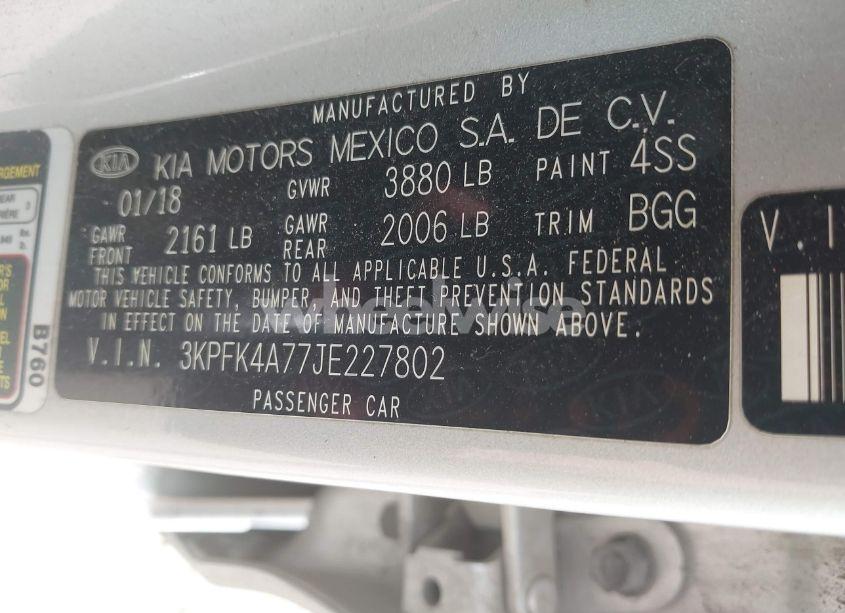 Photo 9 of 2018 Kia Forte LX (VIN 3KPFK4A77JE227802)