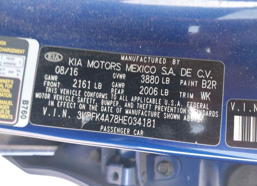 Photo 9 of 2017 Kia Forte LX (VIN 3KPFK4A78HE034181)