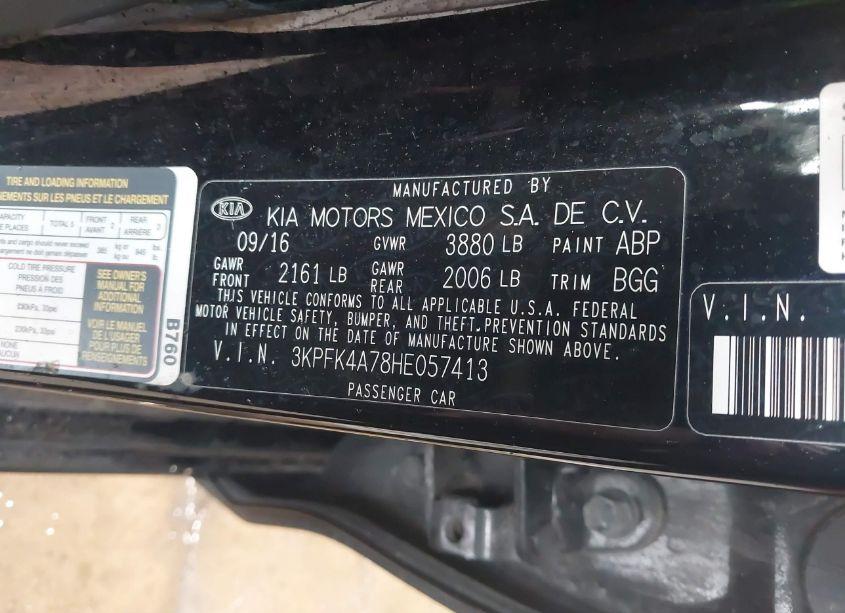 Photo 9 of 2017 Kia Forte LX (VIN 3KPFK4A78HE057413)