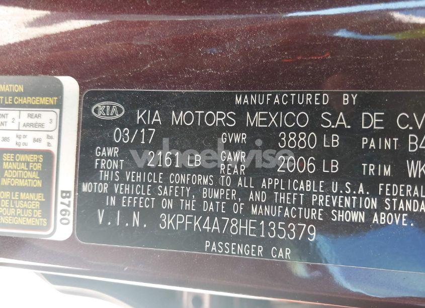 Photo 9 of 2017 Kia Forte LX (VIN 3KPFK4A78HE135379)