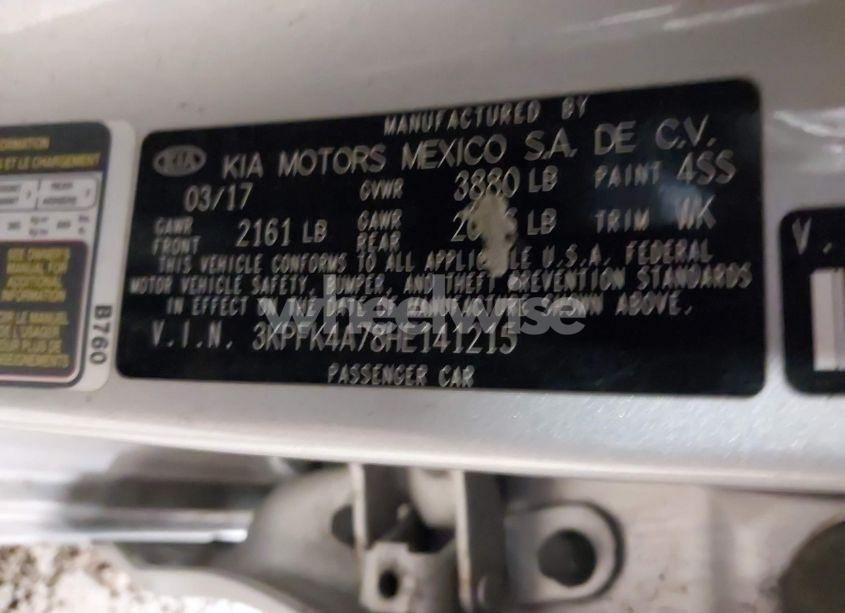 Photo 9 of 2017 Kia Forte LX (VIN 3KPFK4A78HE141215)