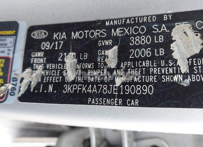 Photo 9 of 2018 Kia Forte LX (VIN 3KPFK4A78JE190890)
