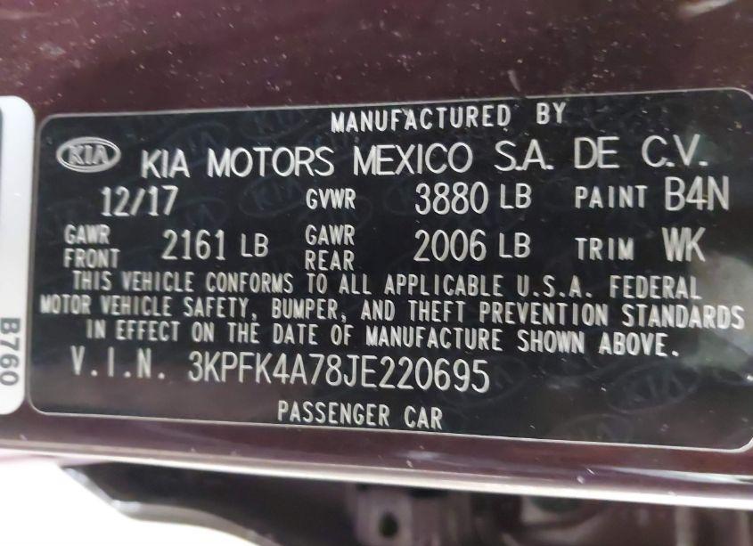 Photo 9 of 2018 Kia Forte LX (VIN 3KPFK4A78JE220695)