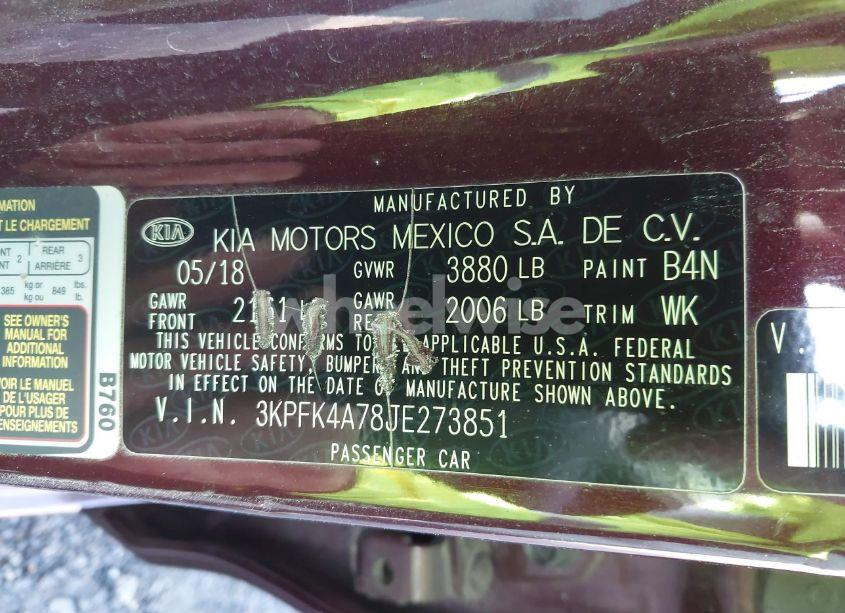 Photo 9 of 2018 Kia Forte LX (VIN 3KPFK4A78JE273851)