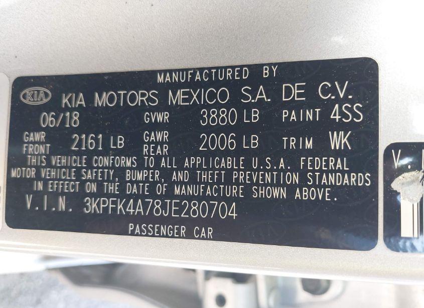 Photo 9 of 2018 Kia Forte LX (VIN 3KPFK4A78JE280704)