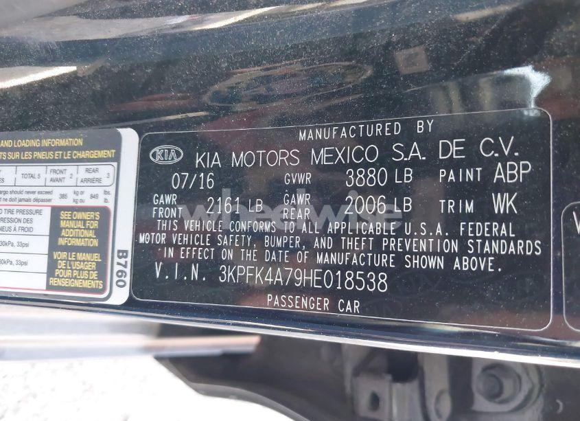 Photo 9 of 2017 Kia Forte LX (VIN 3KPFK4A79HE018538)