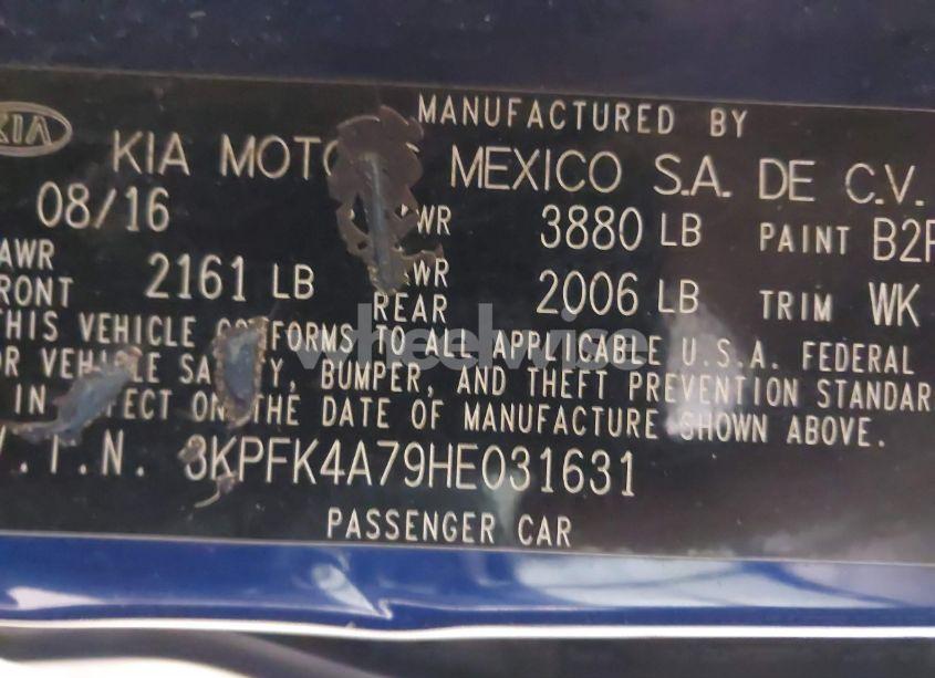 Photo 9 of 2017 Kia Forte LX (VIN 3KPFK4A79HE031631)